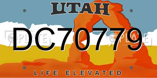 DC70779 Utah License Plate