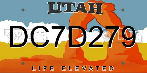 DC7D279 Utah License Plate