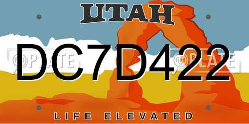 DC7D422 Utah License Plate