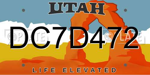 DC7D472 Utah License Plate