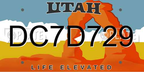DC7D729 Utah License Plate