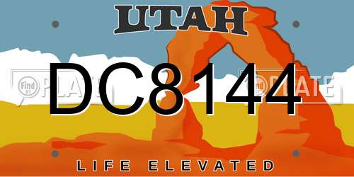 DC8144 Utah License Plate