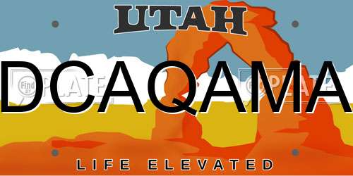 DCAQAMA Utah License Plate