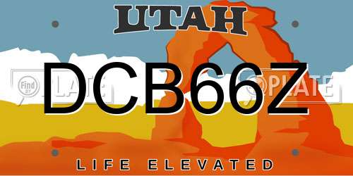 DCB66Z Utah License Plate