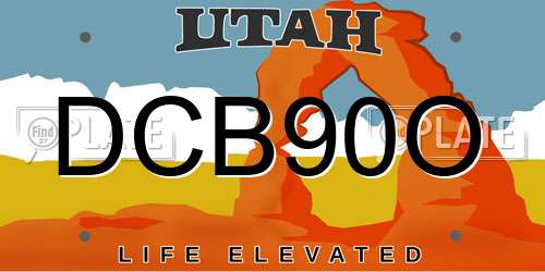DCB90O Utah License Plate