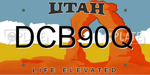 DCB90Q Utah License Plate