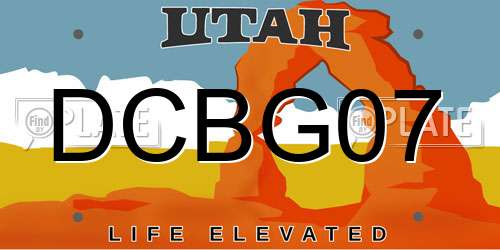 DCBG07 Utah License Plate