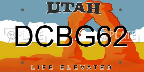 DCBG62 Utah License Plate