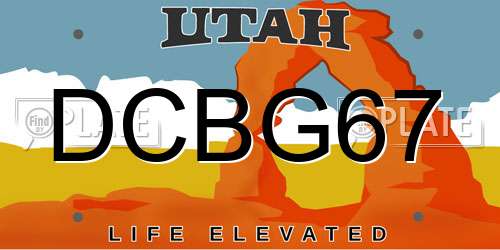 DCBG67 Utah License Plate