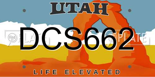DCS662 Utah License Plate