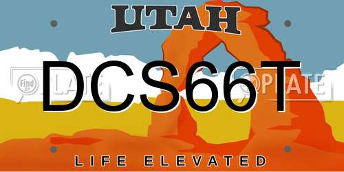 DCS66T Utah License Plate