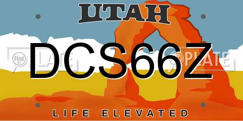 DCS66Z Utah License Plate