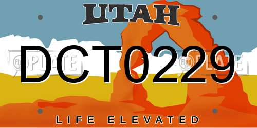 DCT0229 Utah License Plate