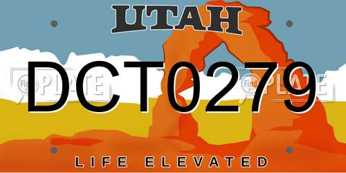 DCT0279 Utah License Plate