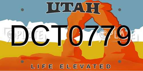 DCT0779 Utah License Plate