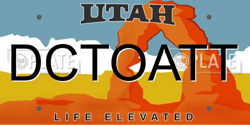 DCTOATT Utah License Plate