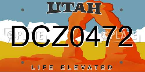 DCZ0472 Utah License Plate