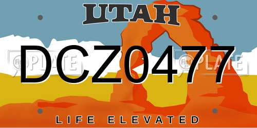 DCZ0477 Utah License Plate