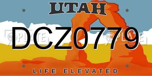 DCZ0779 Utah License Plate
