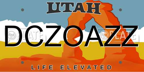 DCZOAZZ Utah License Plate