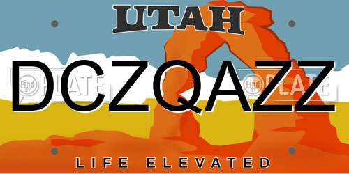 DCZQAZZ Utah License Plate