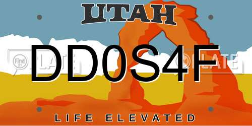 DD0S4F Utah License Plate