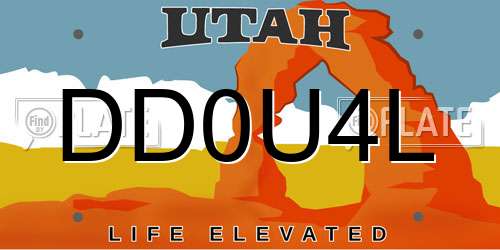 DD0U4L Utah License Plate