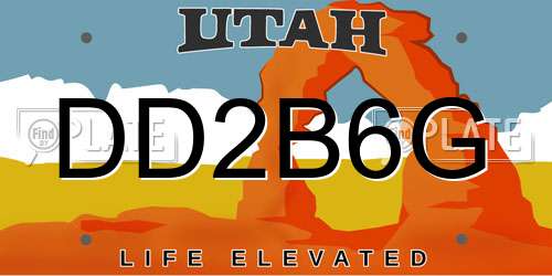 DD2B6G Utah License Plate