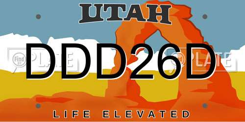 DDD26D Utah License Plate