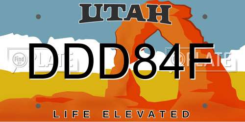 DDD84F Utah License Plate