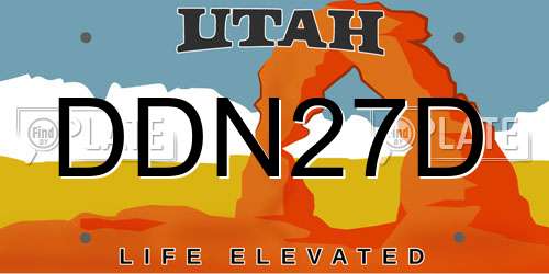 DDN27D Utah License Plate