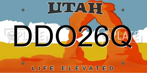 DDO26Q Utah License Plate