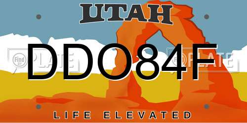 DDO84F Utah License Plate