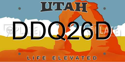 DDQ26D Utah License Plate