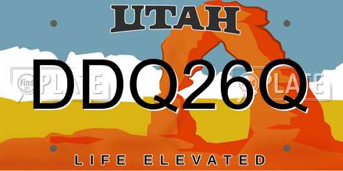 DDQ26Q Utah License Plate