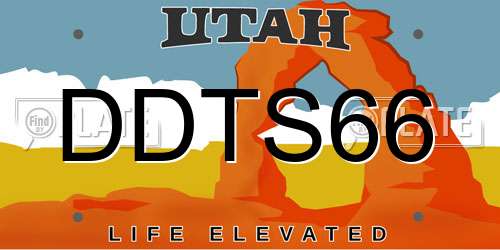 DDTS66 Utah License Plate
