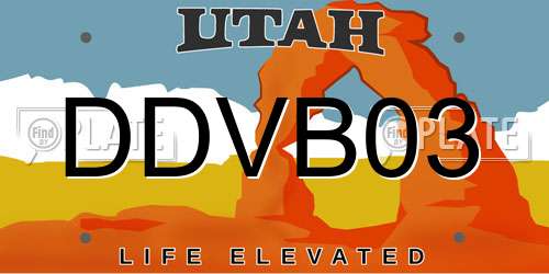 DDVB03 Utah License Plate