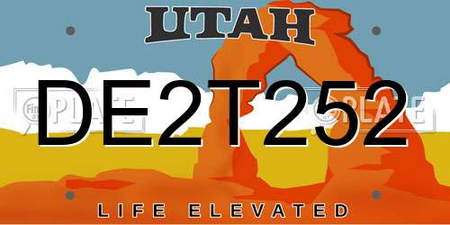 DE2T252 Utah License Plate