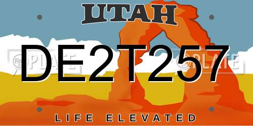 DE2T257 Utah License Plate