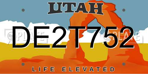 DE2T752 Utah License Plate