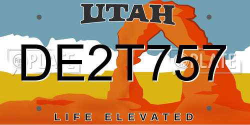 DE2T757 Utah License Plate