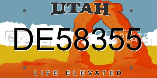 DE58355 Utah License Plate