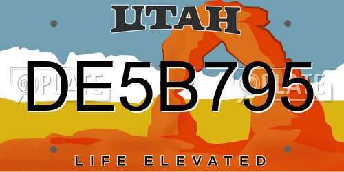 DE5B795 Utah License Plate