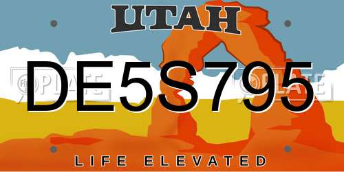 DE5S795 Utah License Plate