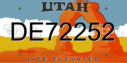 DE72252 Utah License Plate