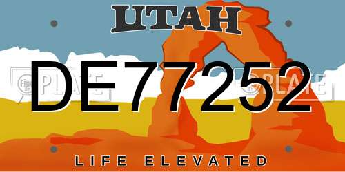 DE77252 Utah License Plate