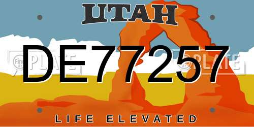 DE77257 Utah License Plate