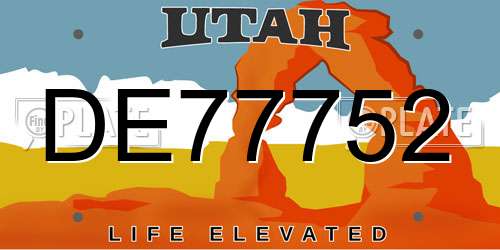 DE77752 Utah License Plate