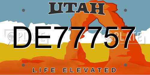 DE77757 Utah License Plate