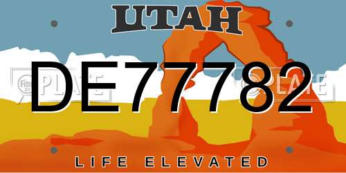 DE77782 Utah License Plate